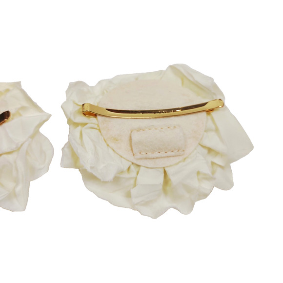 Ivory White Shoe Bows Flower Shoe Clips Prom Wedding Accessories 2 pc J.Crew - Picture 6 of 7